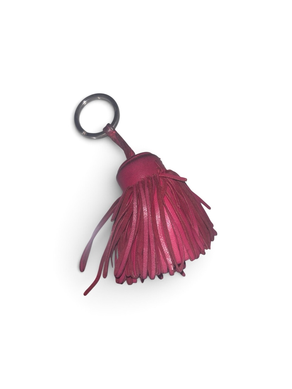 Hermes Paris Lambskin Carmen Tassel Key Holder Rose Pourpre